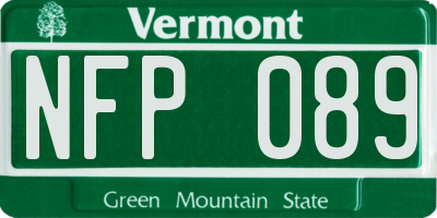 VT license plate NFP089