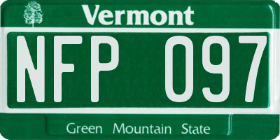 VT license plate NFP097