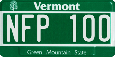 VT license plate NFP100