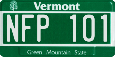 VT license plate NFP101