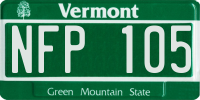 VT license plate NFP105
