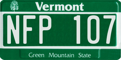 VT license plate NFP107