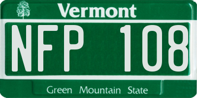 VT license plate NFP108