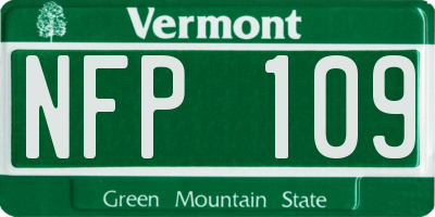 VT license plate NFP109