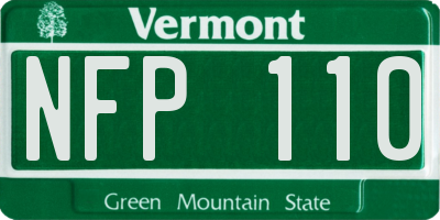 VT license plate NFP110