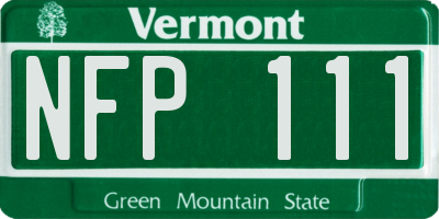 VT license plate NFP111