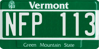VT license plate NFP113