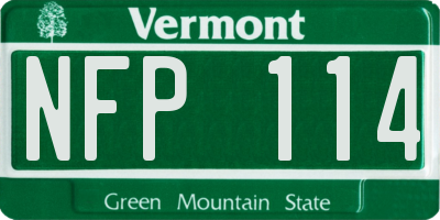 VT license plate NFP114