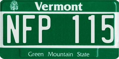 VT license plate NFP115