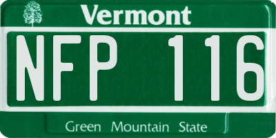 VT license plate NFP116