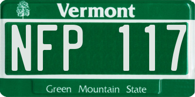 VT license plate NFP117