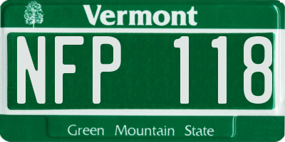VT license plate NFP118