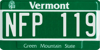 VT license plate NFP119
