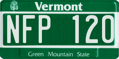 VT license plate NFP120