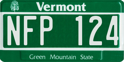 VT license plate NFP124