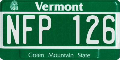 VT license plate NFP126