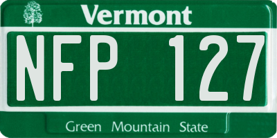 VT license plate NFP127