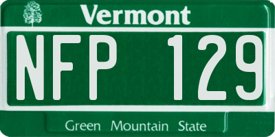 VT license plate NFP129