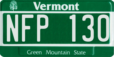 VT license plate NFP130