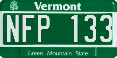 VT license plate NFP133