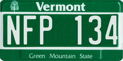 VT license plate NFP134