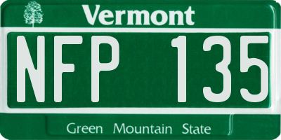 VT license plate NFP135