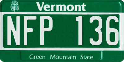 VT license plate NFP136