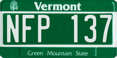 VT license plate NFP137