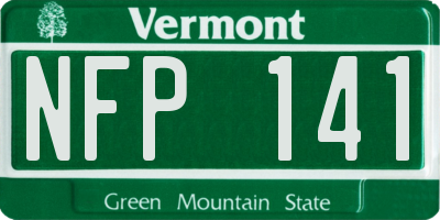 VT license plate NFP141