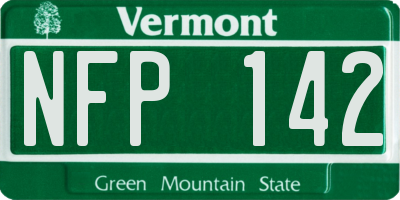 VT license plate NFP142