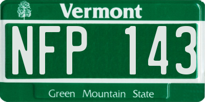 VT license plate NFP143