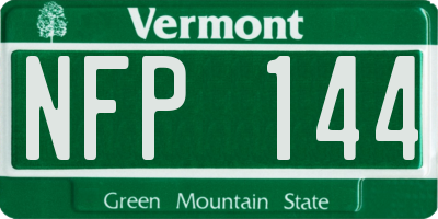 VT license plate NFP144
