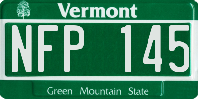 VT license plate NFP145