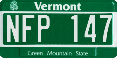 VT license plate NFP147