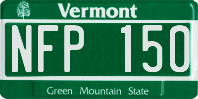 VT license plate NFP150