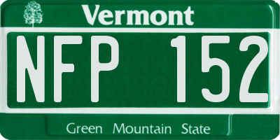 VT license plate NFP152