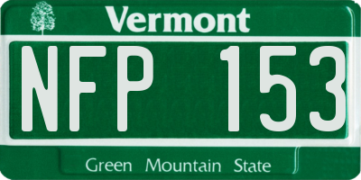 VT license plate NFP153