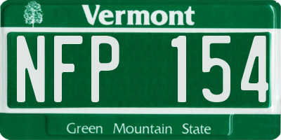VT license plate NFP154