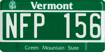 VT license plate NFP156
