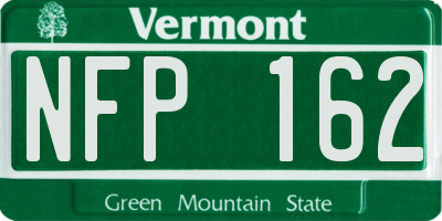 VT license plate NFP162