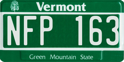 VT license plate NFP163