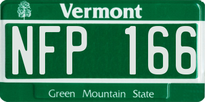 VT license plate NFP166