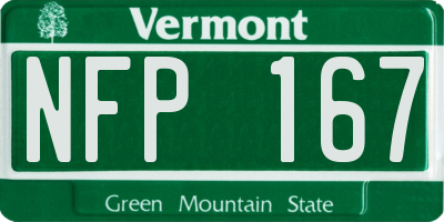 VT license plate NFP167