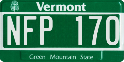 VT license plate NFP170
