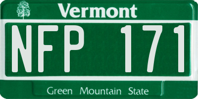 VT license plate NFP171