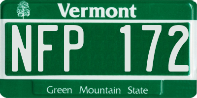 VT license plate NFP172