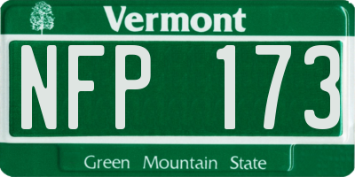 VT license plate NFP173
