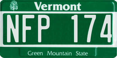 VT license plate NFP174