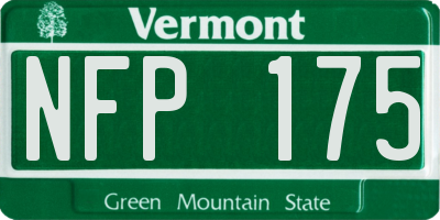 VT license plate NFP175