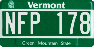 VT license plate NFP178